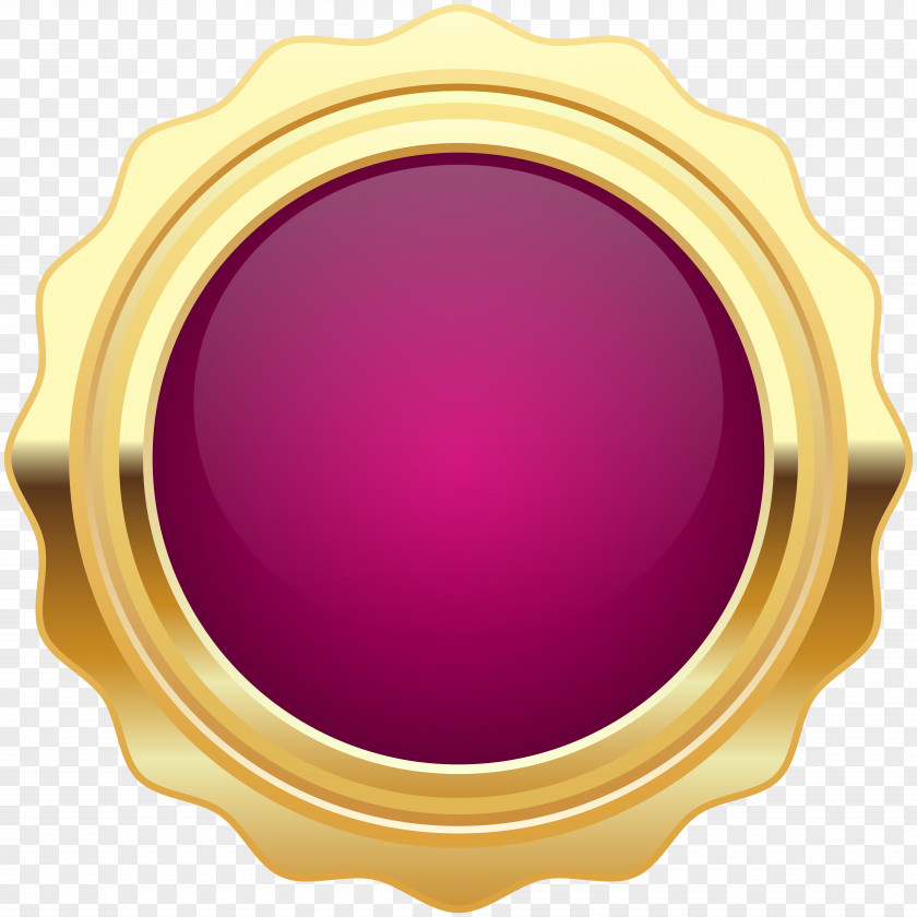 Seal Badge Purple Gold Clip Art Image PNG