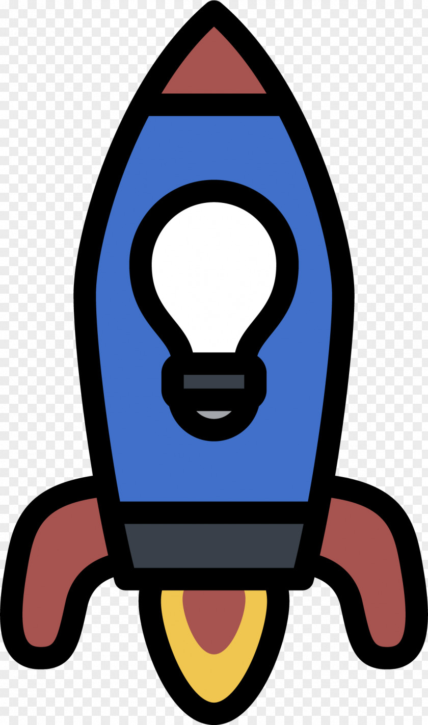 Blue Rocket Light Bulb Clip Art PNG