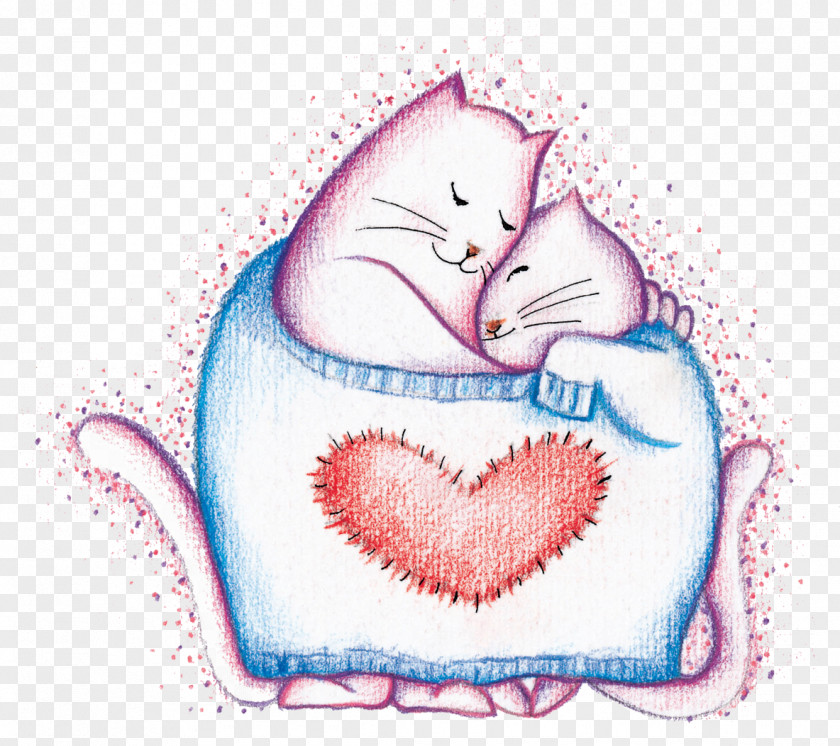Mother Cat And Son Love Child Maternal Bond Illustration PNG