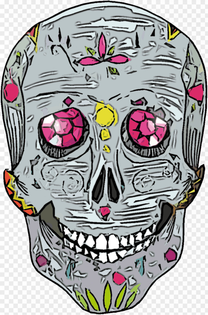 Skull Headgear Pink M PNG