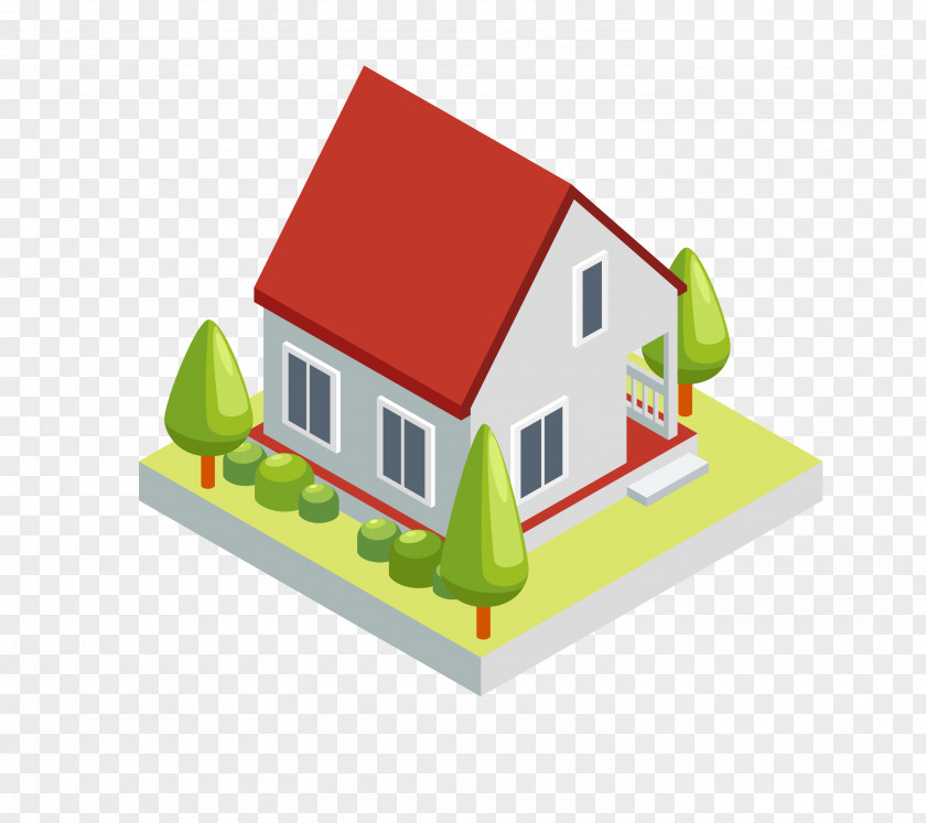 3D House Model Computer Graphics Three-dimensional Space PNG