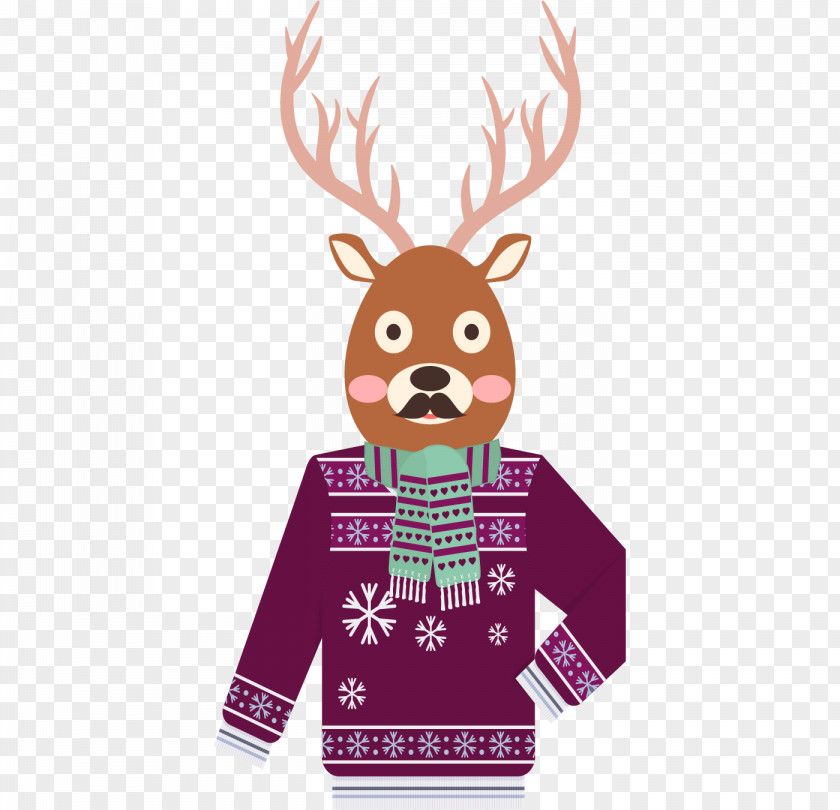 After Christmas Shopping Reindeer Design Vector Graphics PNG