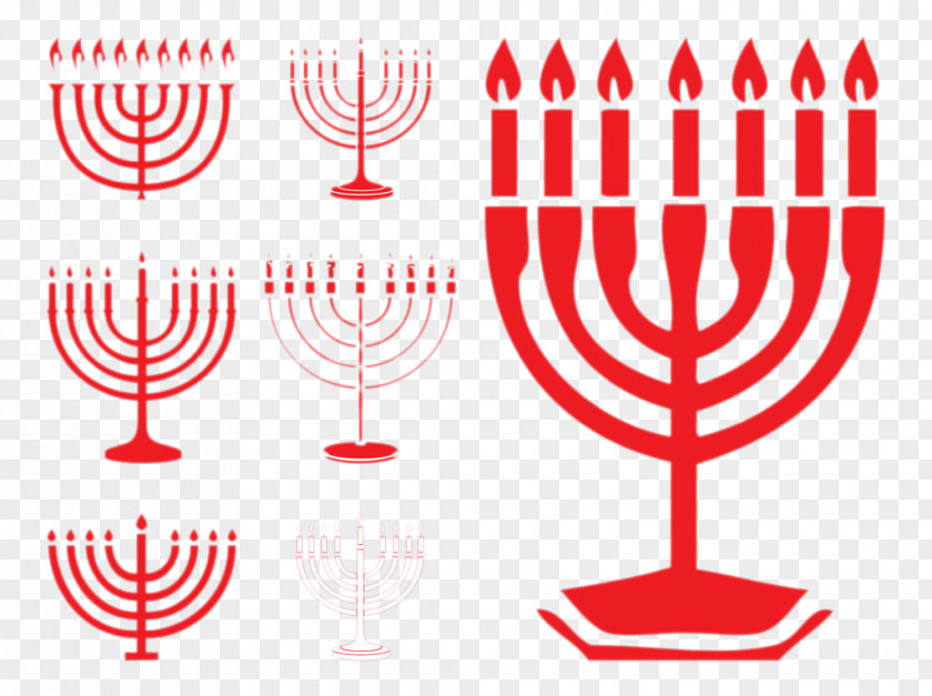 Cartoon Red Candle Hanukkah Menorah Judaism Illustration PNG