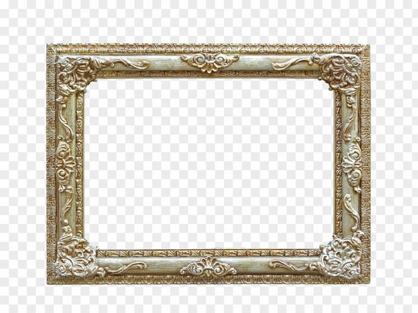 Gold Frame Picture Stock Photography PNG