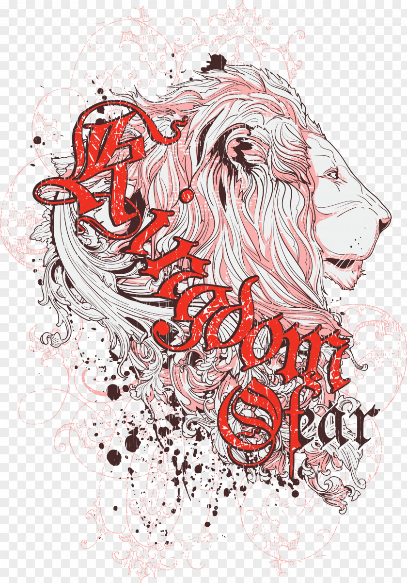 Lions Pattern Printing Printed T-shirt Clothing PNG
