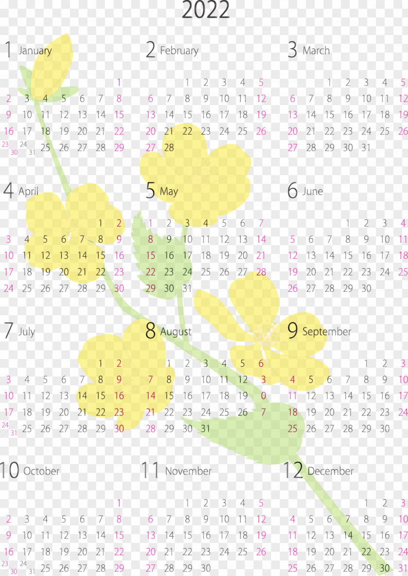 Calendar System Yellow Font Line Meter PNG