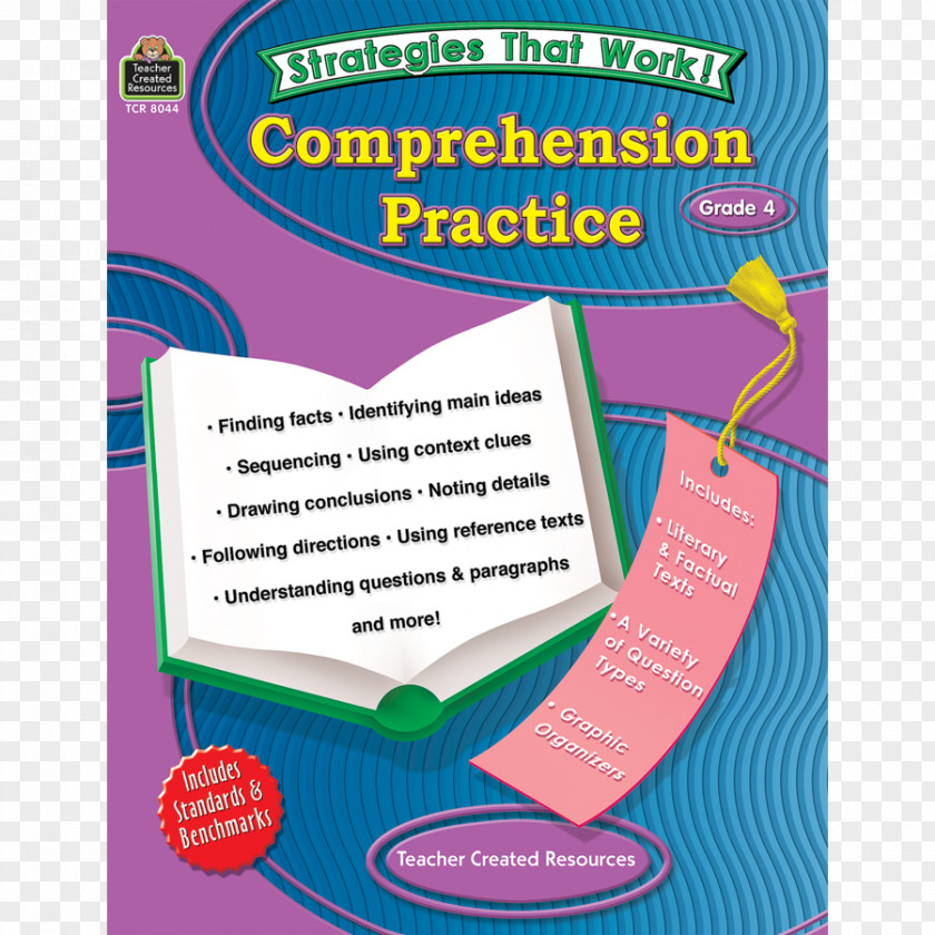 Comprehension Practice, Grade 4 Book Homework Reading Recreation PNG