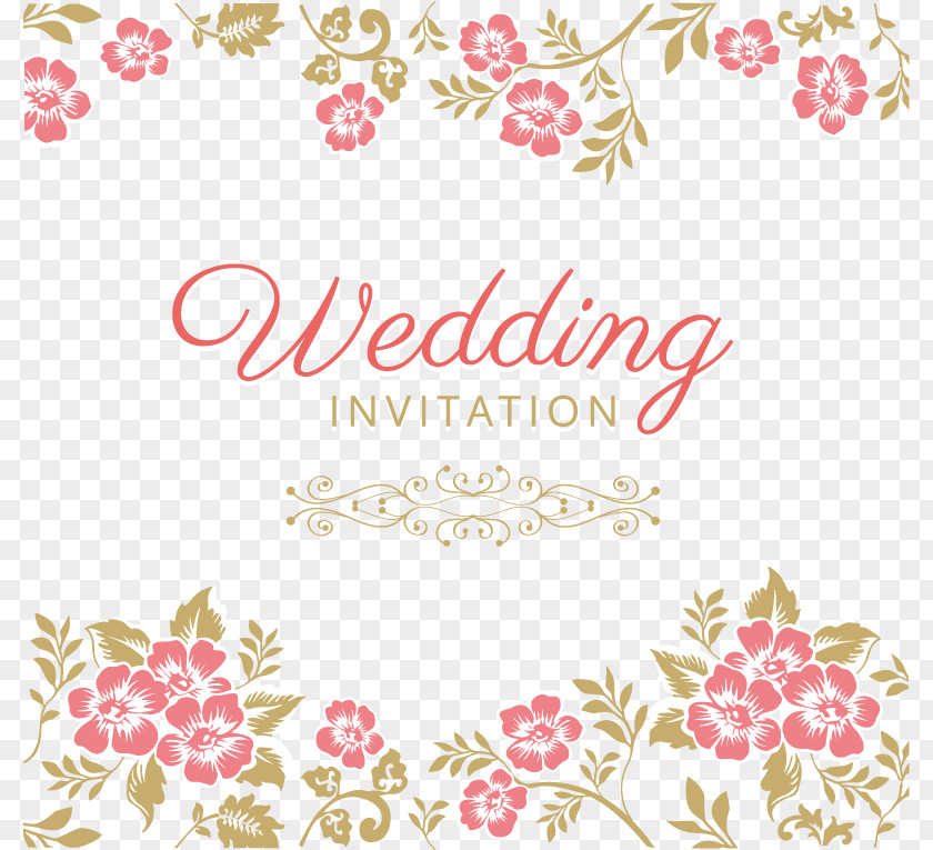 Pink Wedding Invitations Pattern Invitation Marriage Flower PNG