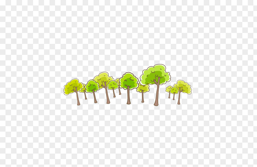 Small Hand-drawn Elements Forest Trees Tree Chemical Element PNG