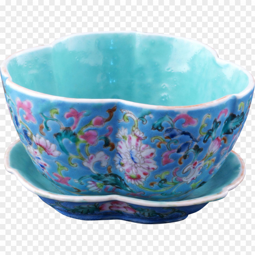 Cup Porcelain Bowl Tableware Turquoise PNG