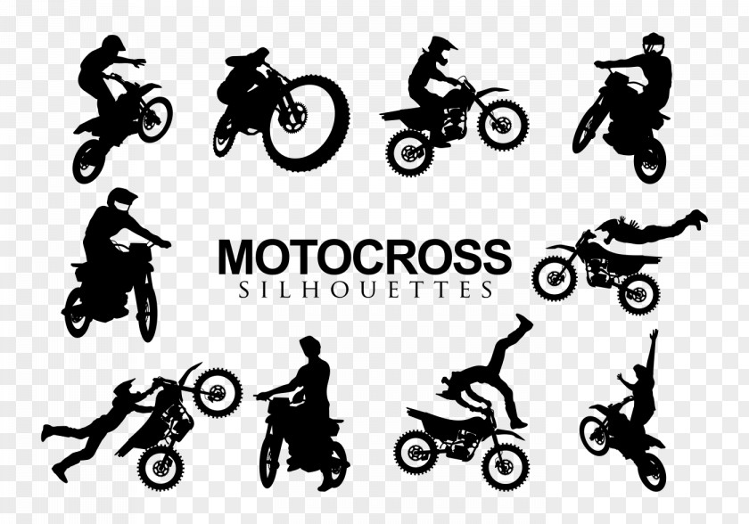 Motor Vector Silhouette Motocross Motorcycle Drawing PNG