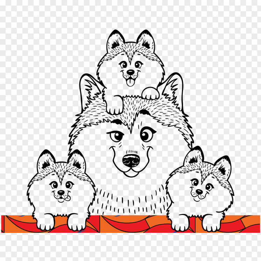 Puppy Siberian Husky Golden Retriever Alaskan Coloring Book PNG