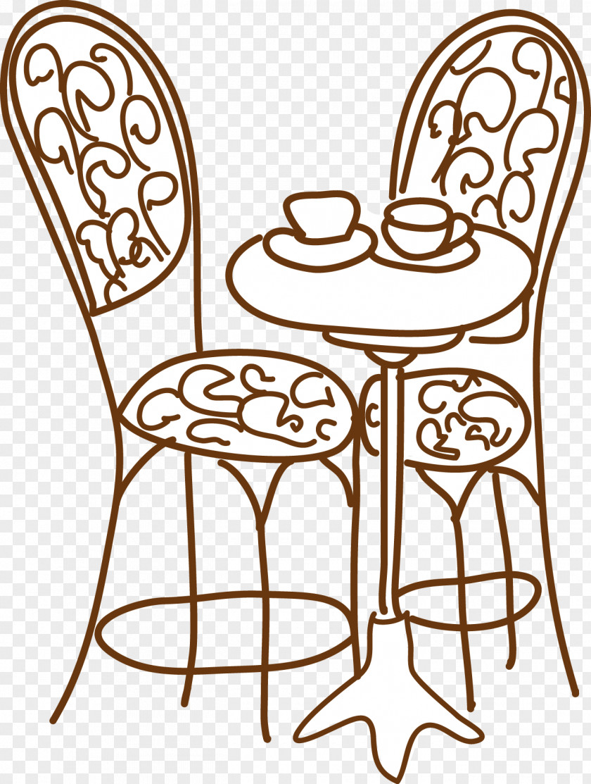 Tables And Chairs Coffee De Paris Drawing Brush Painting PNG