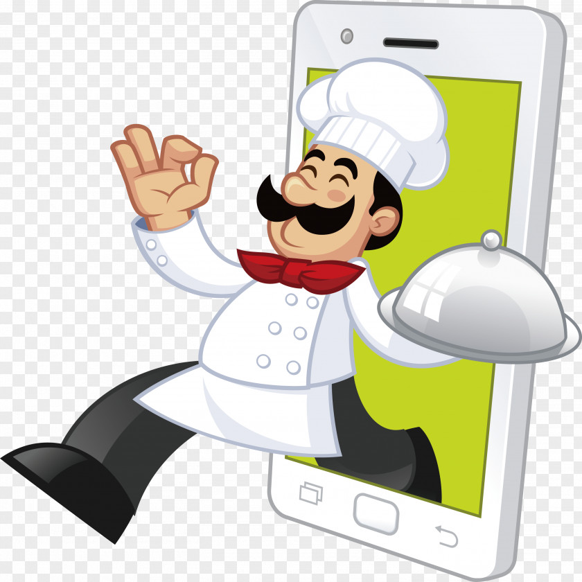 Phone Order Chef Royalty-free Cartoon PNG