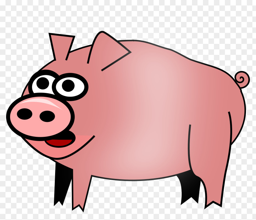Pink Pig Domestic Cartoon Clip Art PNG