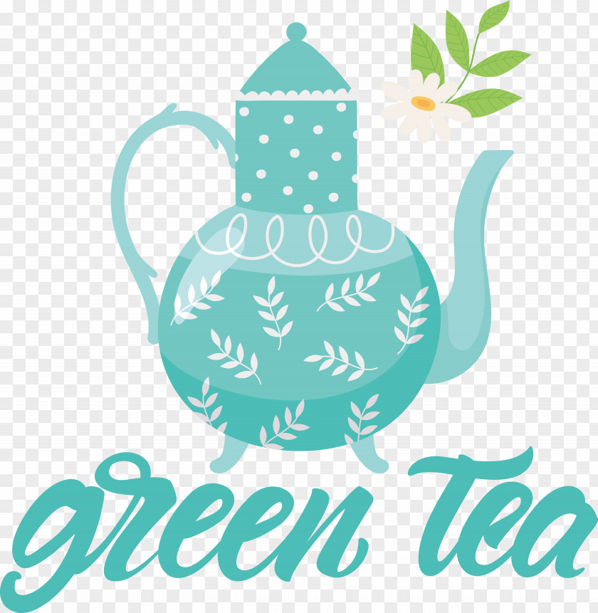 Logo Leaf Teapot Text Pattern PNG
