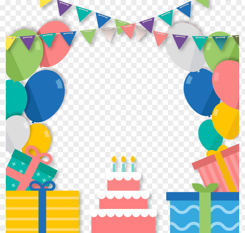 Party Things Paper Birthday Cake Greeting Card Poster PNG