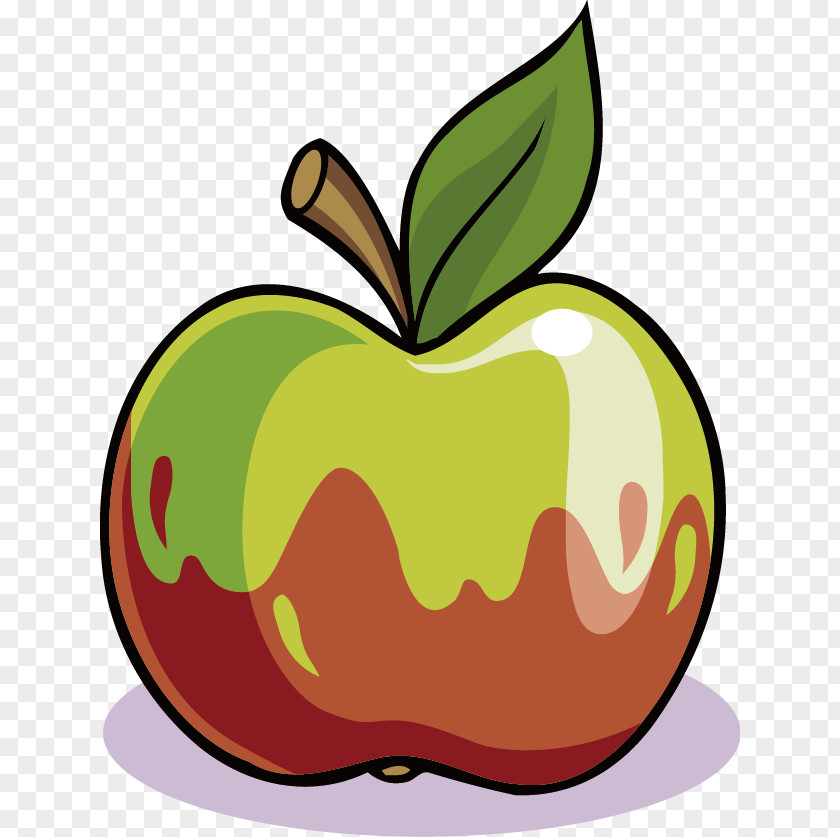 Vector Cartoon Green Apple Clip Art PNG