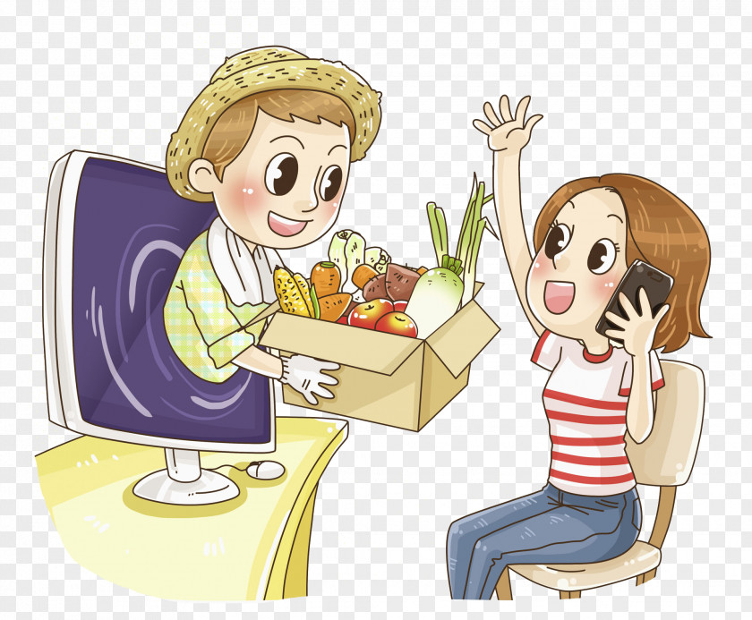 Online Shopping Woman Computer Download Clip Art PNG