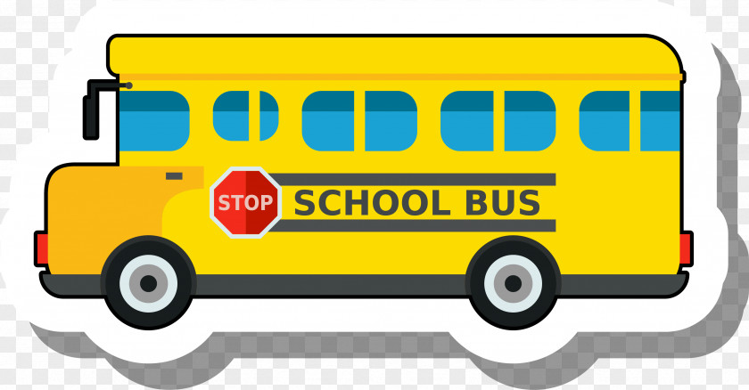 Golden Bus School Sticker Clip Art PNG