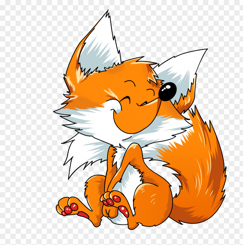 Cute Fox Whiskers Drawing Red PNG