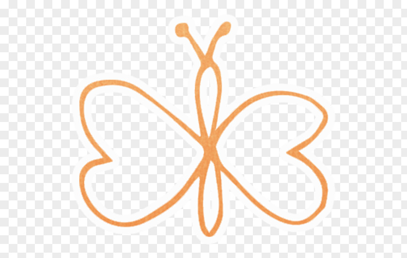 Orange Line Butterfly Download PNG