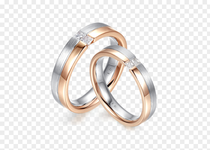 Ring Wedding Diamond Marriage Colored Gold PNG