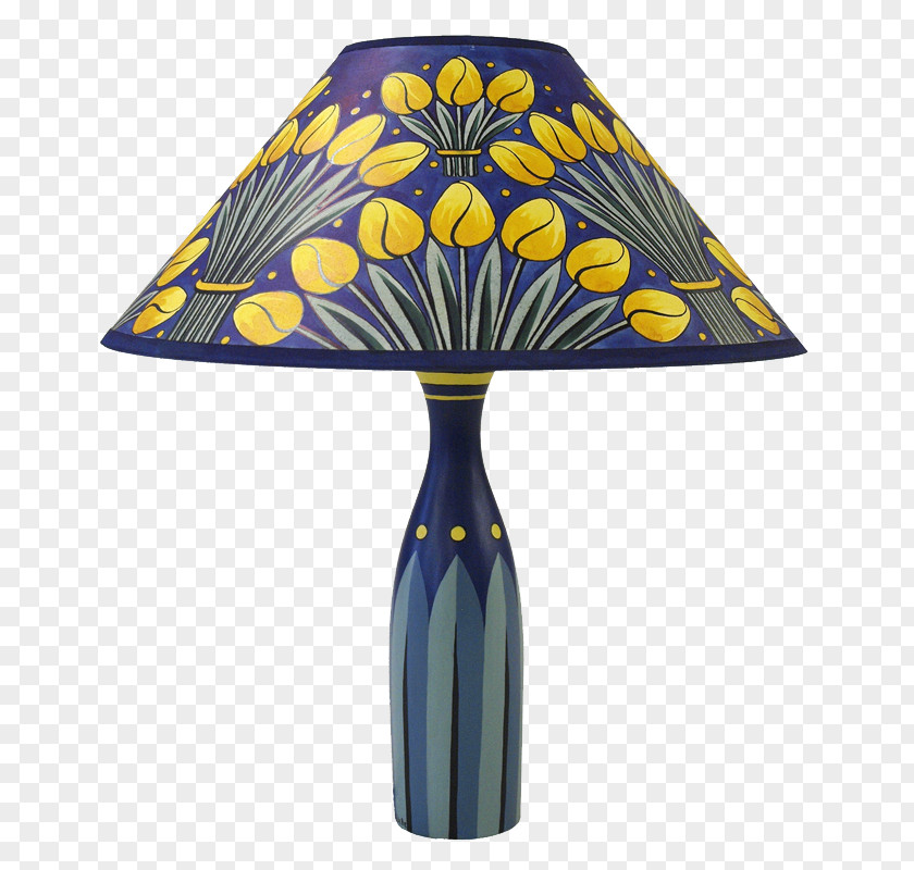 Hand Painted Paper Cobalt Blue Lamp Shades PNG