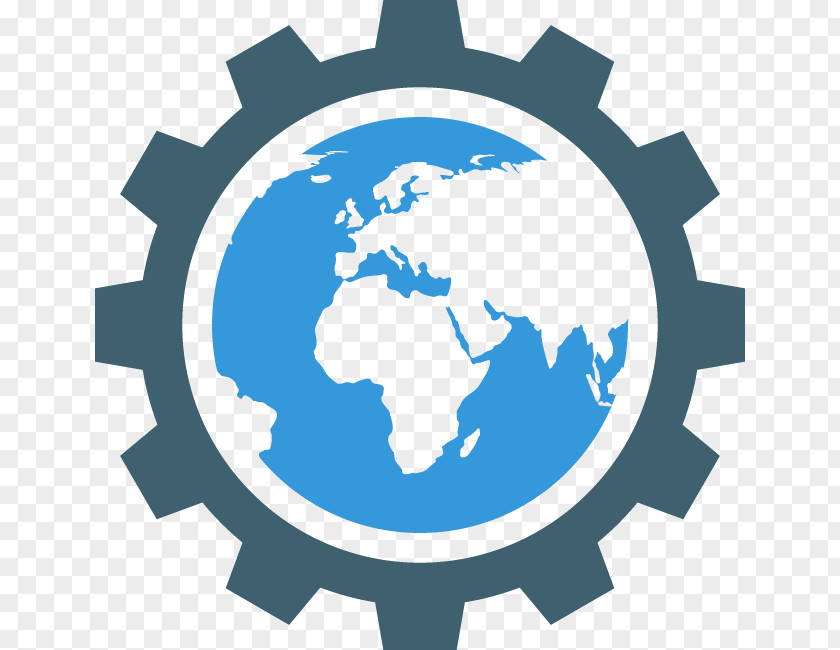 Vector Globe And Gear Pattern World Map Clip Art PNG