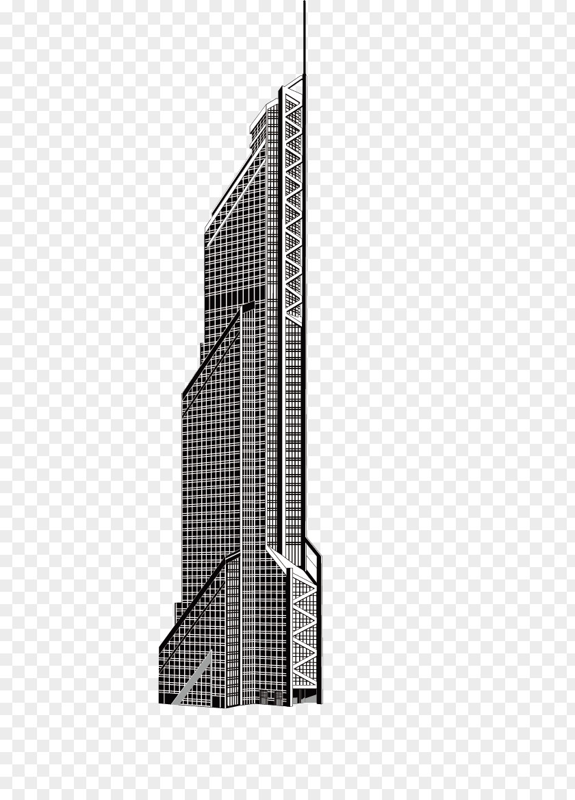 World Skyscrapers Skyscraper Design And Construction Black White High-rise Building PNG