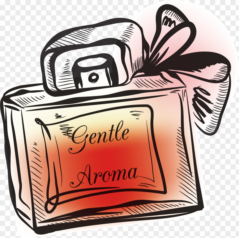 Square Hand-painted Perfume Bottle Computer File PNG
