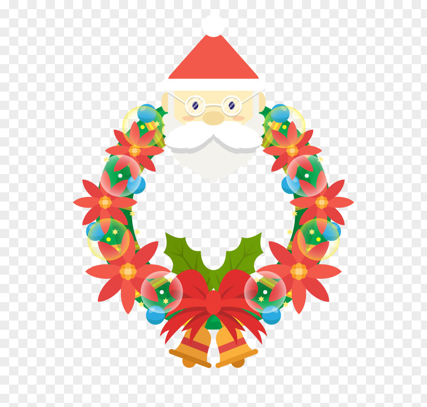 Vector Santa Claus Garland Christmas Ornament Illustration PNG