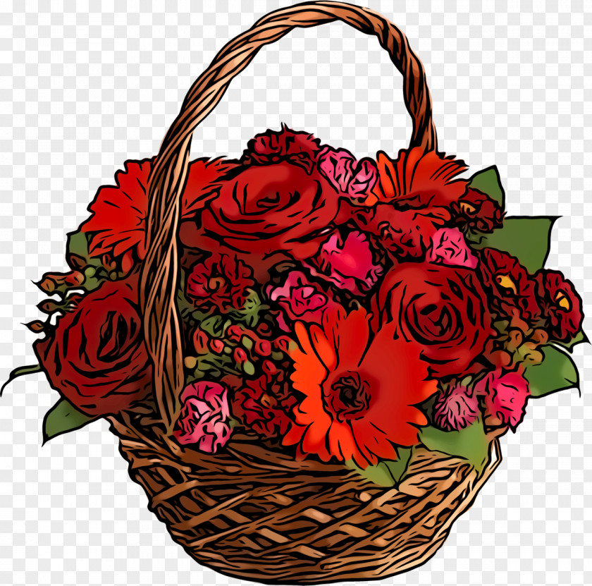 Basket Floral Design PNG