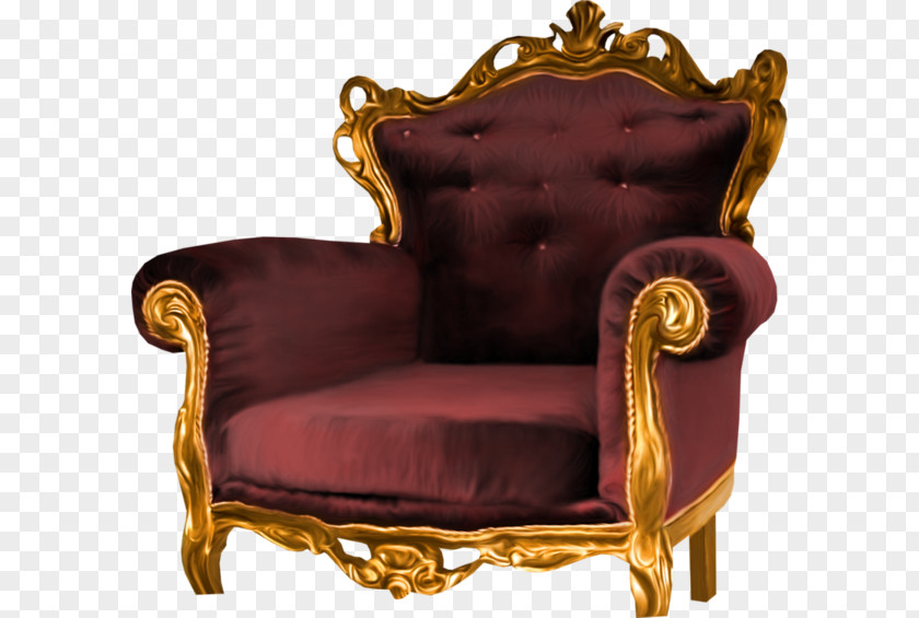 Velvet Throne Chair Fauteuil PNG