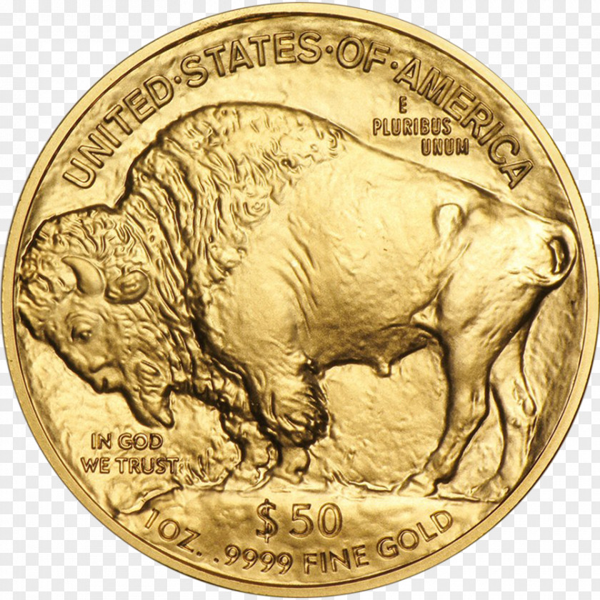 Buffalo American Bullion Coin Nickel Gold PNG