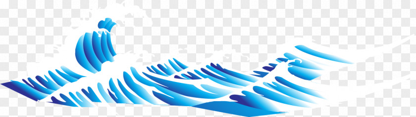 Vector Hand-painted Blue Waves Wind Wave Euclidean Capillary PNG
