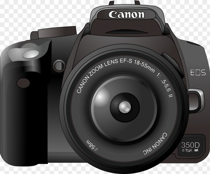5 Digital Cameras Vector Material, Canon EOS 350D Camera SLR Clip Art PNG