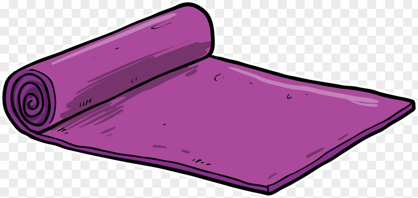 Cartoon Purple Fitness Yoga Mat PNG