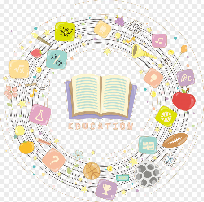 Vector Books And Ring Lines Homeschooling Education Curriculum PNG
