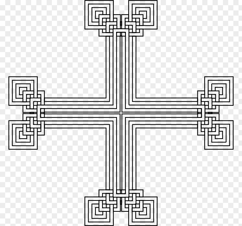 Fancy Monochrome Symmetry Pattern PNG