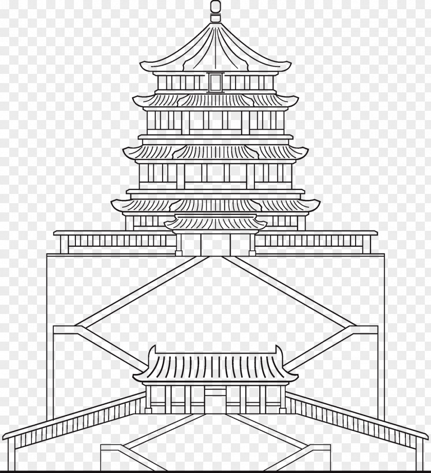 Linear Palace Of Heavenly Purity Forbidden City Architecture PNG