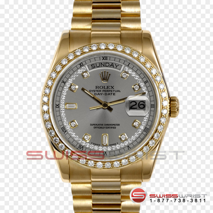Watch Platinum Rolex Day-Date Colored Gold PNG