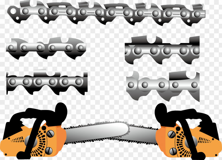 Vector Two Chainsaw Machine Tool PNG