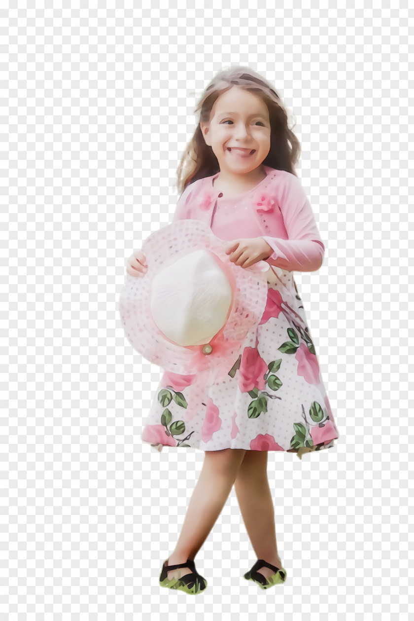 Child Model Costume Pink Toddler Baby Dress PNG