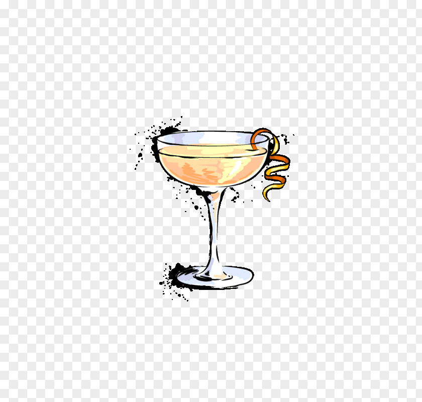 Hand-painted Cocktail Between The Sheets Wine Glass Drink PNG