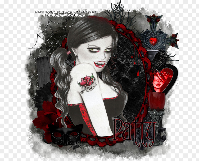 Vampire Black Hair Blood PNG