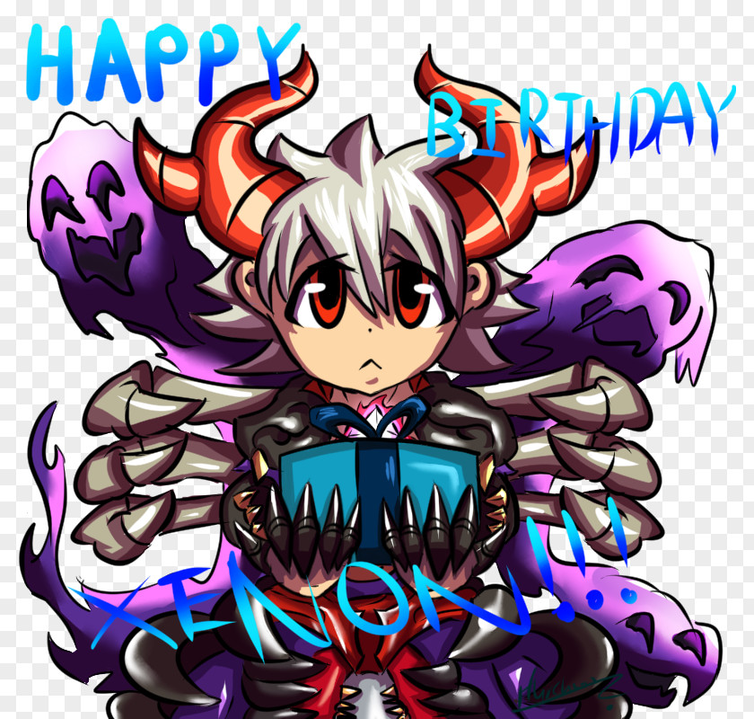 Happy 18 Birthday Xenon Demon Desktop Wallpaper Illustration PNG