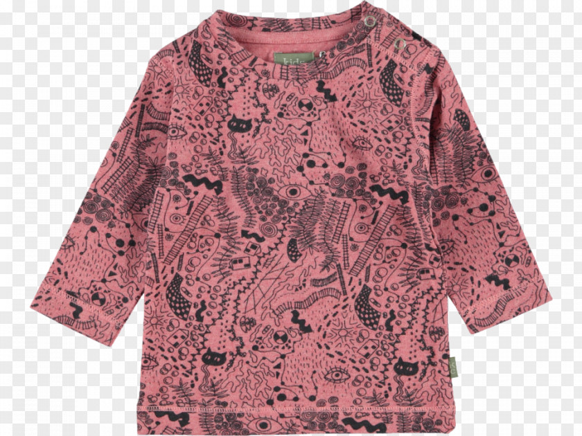 Printed T Shirt Red Sleeve Blouse Pink M Dress Outerwear PNG
