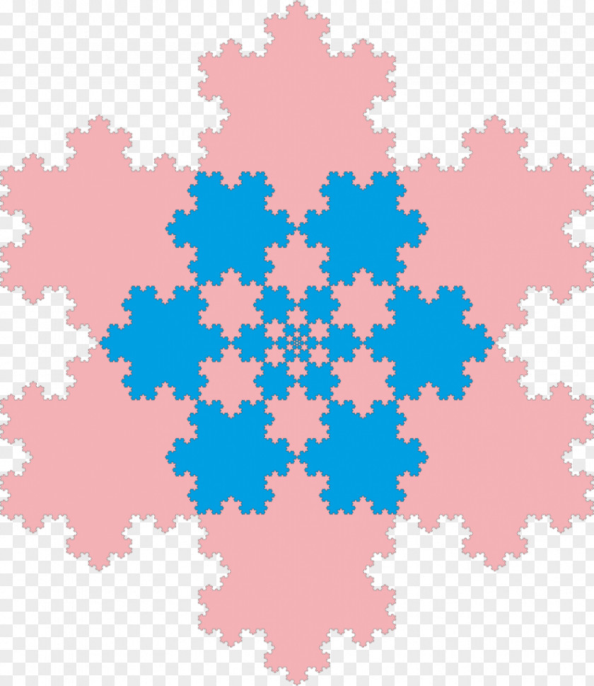 Snowflake Koch Fractal Curve Iterated Function System PNG