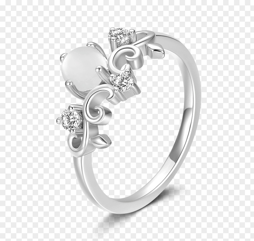 Flower Ring Earring Jewellery Platinum Silver PNG